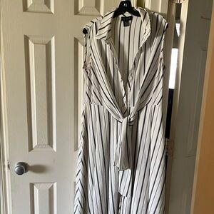 Gracia Black and White Striped Dress